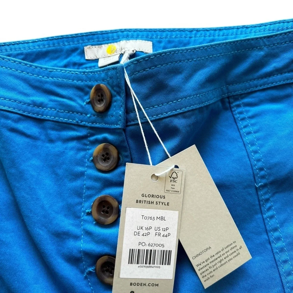 Boden Women's 12p Blue Wide-Leg‎ Pants High Waist